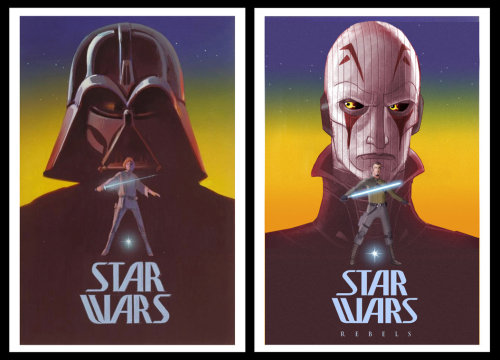 Vintage Style McQuarrie Rebels Poster 2 Comparison by Brian-Snook