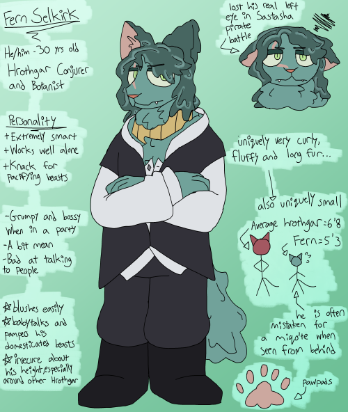  ref for  my ffxiv WoL guy fern.. changed him from a miqo'te to a hrothgar (not ingame yet..) becaus