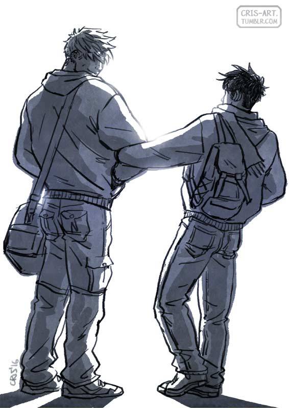 cris-art:   “I’ll treat you to a pizza”, A  sketch of  Teddy and Billy. I