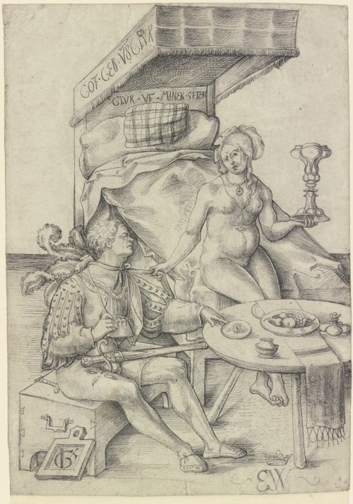 Urs Graf, Swiss mercenary with a prostitute, ca. 1510