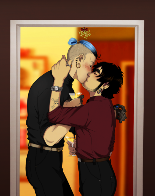Samu giving Sykes a kiss as a Christmas gift :’DSykes is in love with Samu and admits it on ac