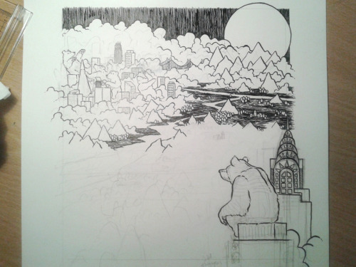 matpringle:  ‘Come Back From San Francisco’ print WIP pictures. 