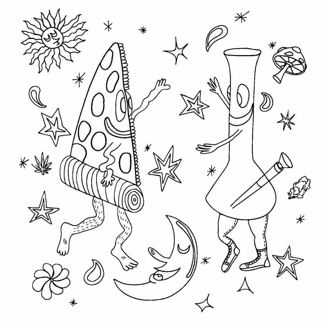 Download The Stoner S Coloring Book Luv Pizza Bong Space Munchies Pagepreview