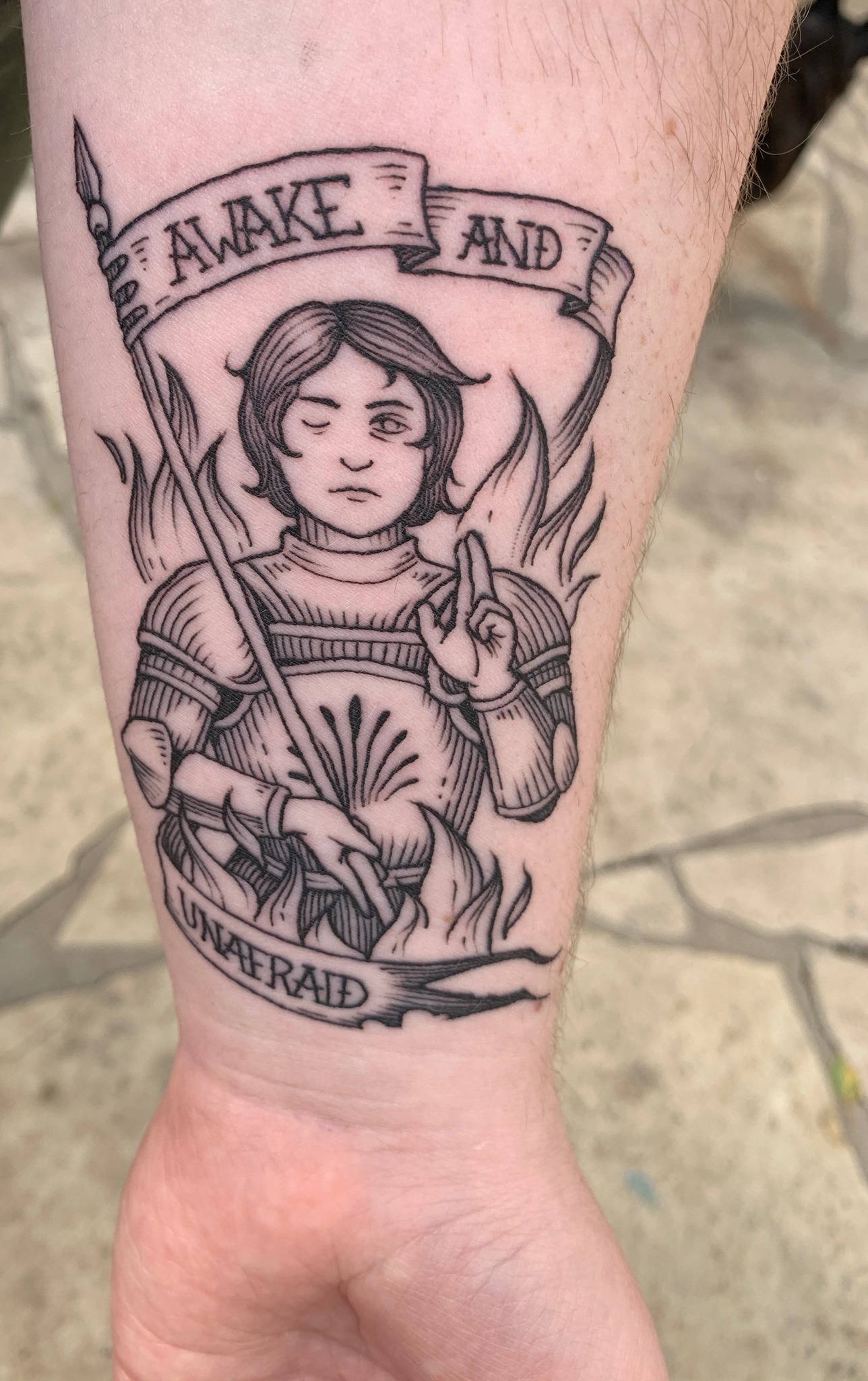 blackmoldmp3:blackmoldmp3:heres my joan of arc/famous last words tattoo!!!! done by @/ek.tattoos (follow them on instagram!!)ive wanted this for like 11 years lmaomore pics now that my skin isn’t like glowing red lol