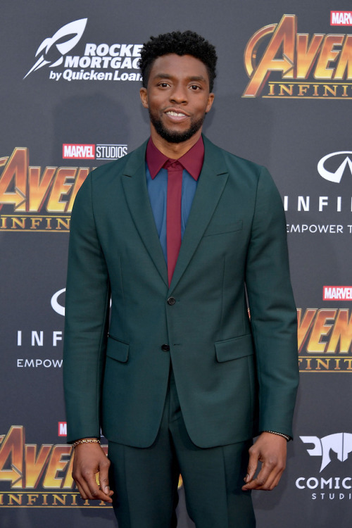 celebsofcolor: Chadwick Boseman attends the premiere of Disney and Marvel’s ‘Avengers: I