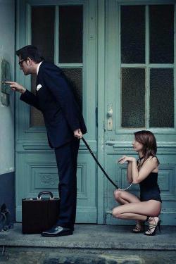 I live the idea of her as his pet. The posture,