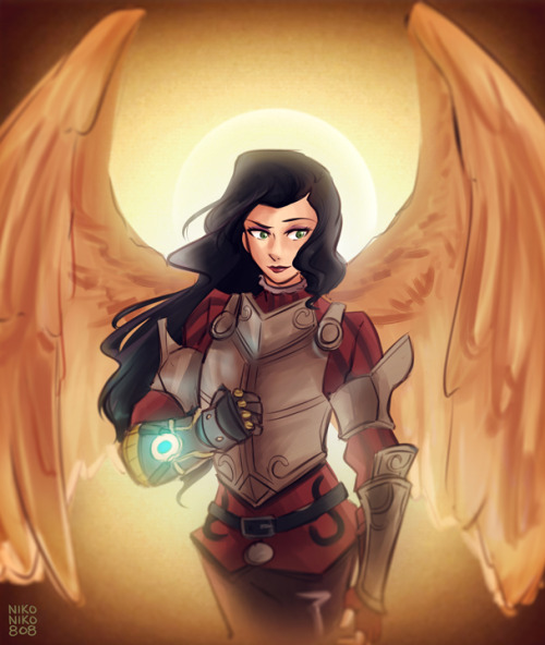 nikoniko808:angel warrior asami commission in both grey scale and colored glory :) high res and other rewards available on patreon