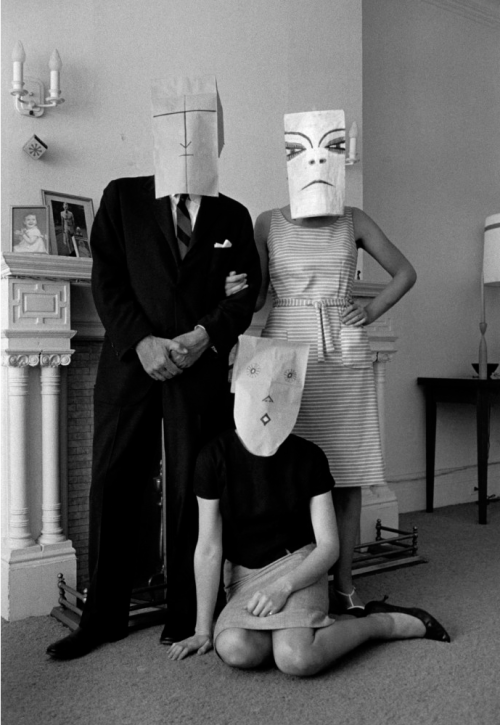 the-night-picture-collector:Inge Morath, From the Mask Series with Saul Steinberg, 1962