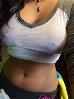makethatkittenpurr:  The struggle of tight shirts and visible pierced nipples continues….  Bless you.