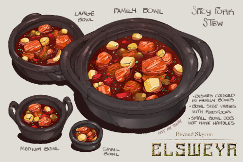 icicleteeth:Been occupied with Beyond Skyrim: Elsweyr stuff recently… I’m drawing lots of food becau