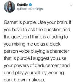 crewniverse-tweets:  Any one can cosplay garnet she’s purple 