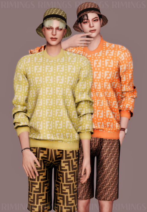  [RIMINGS] FENDI Knit Top & Short Pants & Bucket Hat - TOP / BOTTOM / HAT- NEW MESH- ALL LOD