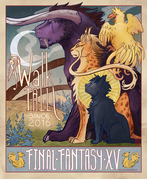 | FFXV 4th anniversary poster |Fierce as ever, &hellip;our roadtrip chocobros! Happy FF15 day! ♥