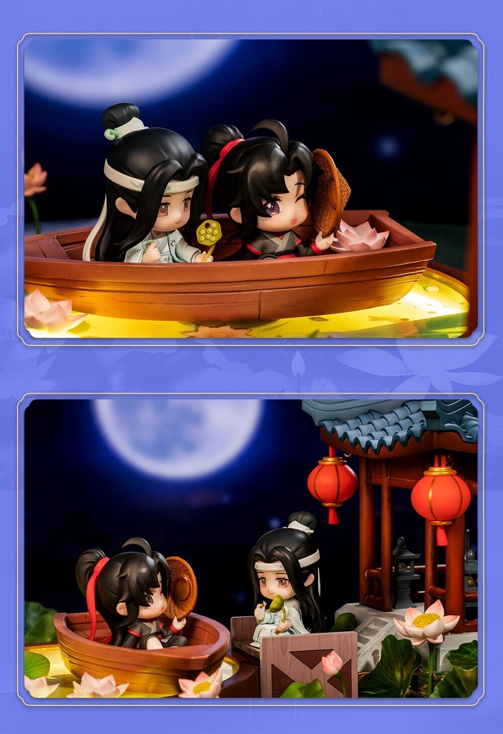 Mo Dao Zu Shi Cang Mei Er Chibi Wei Wuxian and Lan Wangji Lotus Boat  Individual Can Badge Wei Wuxian