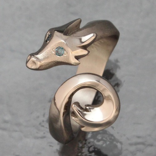 sosuperawesome:Dragon and Animal RingsMichael Tatom on Etsy