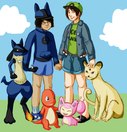 Hammy and me as Pokemon trainers :Di tried to do something new but when i realized it wasn’t g
