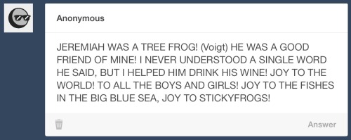 stickyfrogs:Thank you! You got everyone singing and dancing!