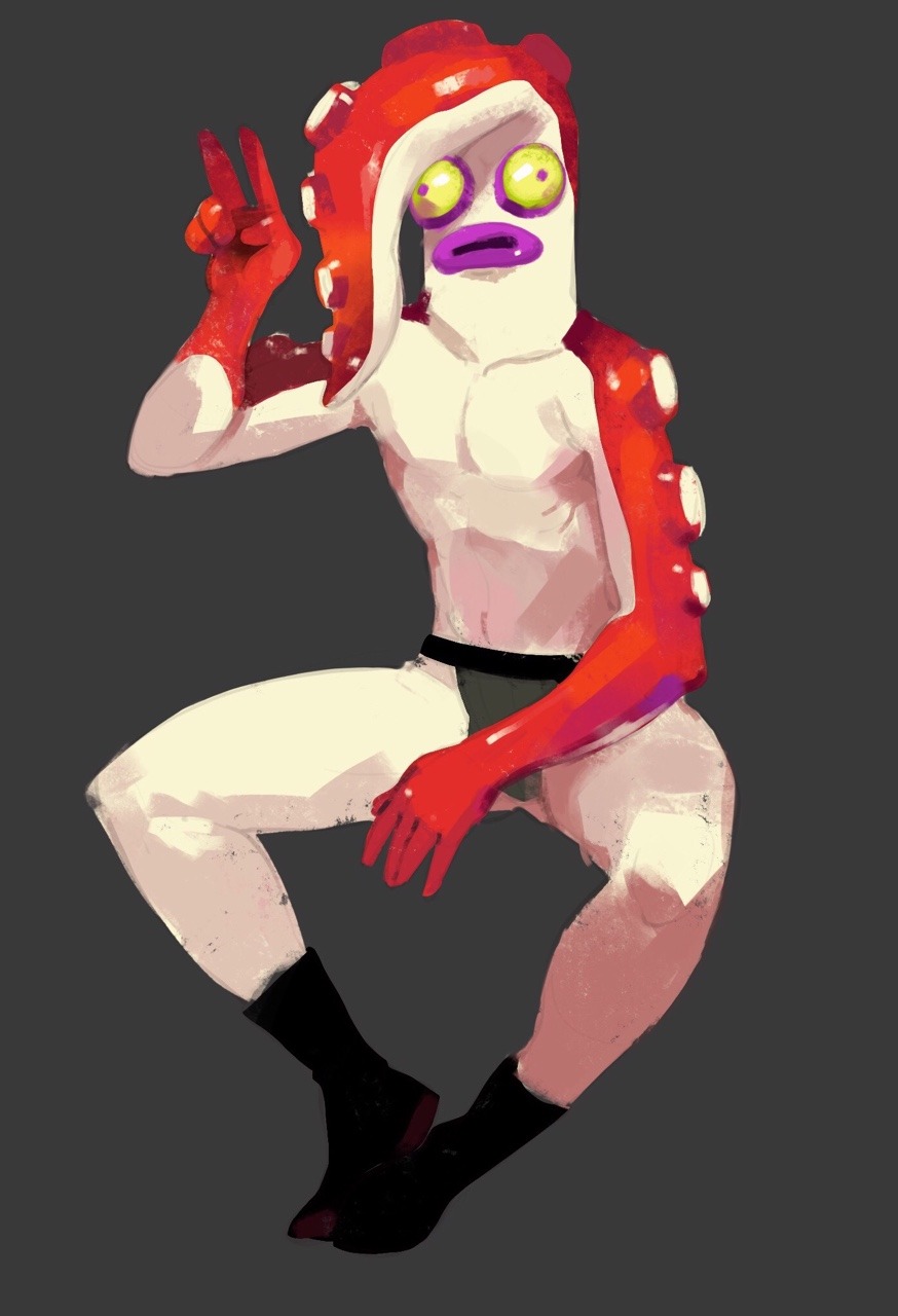 redicnomad: Hey! I did a bunch of fucking awful splatoon art each day leading up