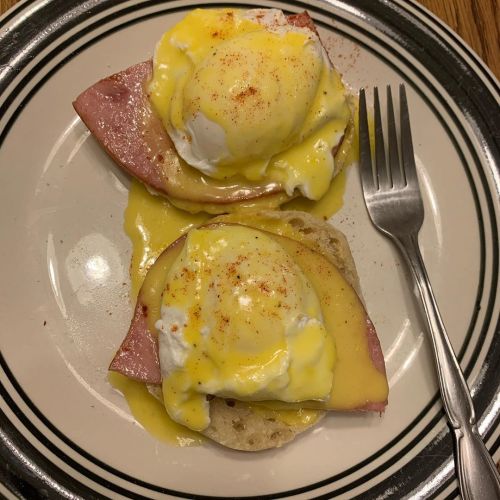 Breakfast for Dinner! I made Eggs Benedict for the first time and OMG it was so fucking good. #break