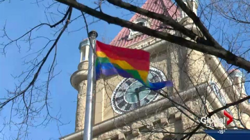 olympicanada:  Canadian cities are flying Pride flags outside their city hall buildings for the duration of the Olympics in protest of Russia’s anti-gay policies. From top to bottom: Ottawa, Edmonton, Toronto, Montreal, Calgary, Quebec City. (Vancouver