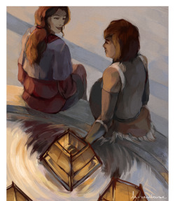 la-vaniteuse:  For secretavatar&rsquo;s 2014 gift exchange Happy holidays, almightyp! Here’s some Korrasami at the Firelight Fountain :)  X3
