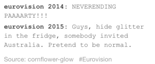 katbelleinthedark: dracosss: serbias: just a few tumblr highlights from Eurovision 2015 @damnpoe