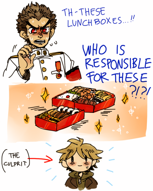 aprip:I saw a dream last night about dangan ronpas and food. SO I DREW IT.