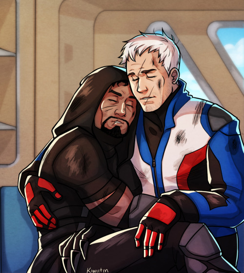 kiwiitin: civilized-lava Post-battle very exhausted, but satisfied cuddles Not even after mission is