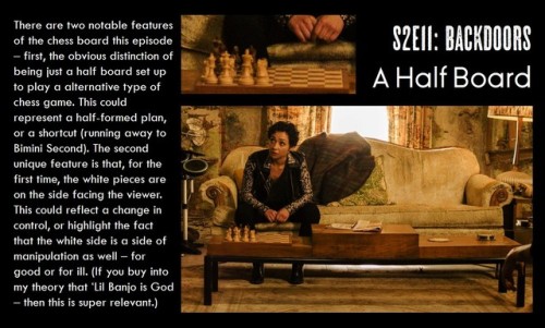 hermouthslipped:Following the Chess Board in Preacher Season 2Note - though I refer to “White side” 