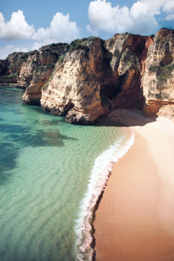 mystic-revelations:  &lsquo;Turquoise Crescent&rsquo;, Portugal, The Alrgarve, Lagos, Praia Dona Ana By Chris Ford 