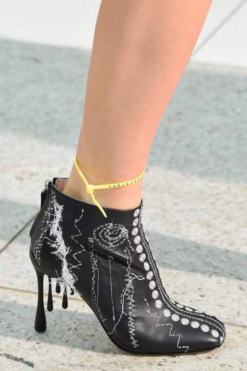Christopher Kane Scribble Embroidered Leather Ankle Boots