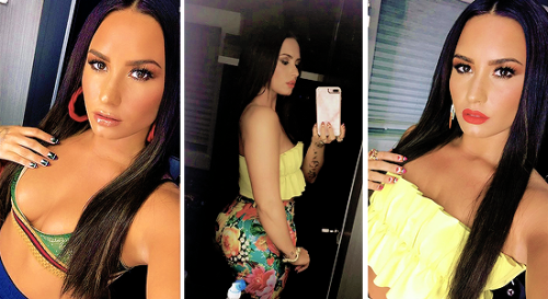 beallright:demi lovato   2017 selfies and mirro selfie.