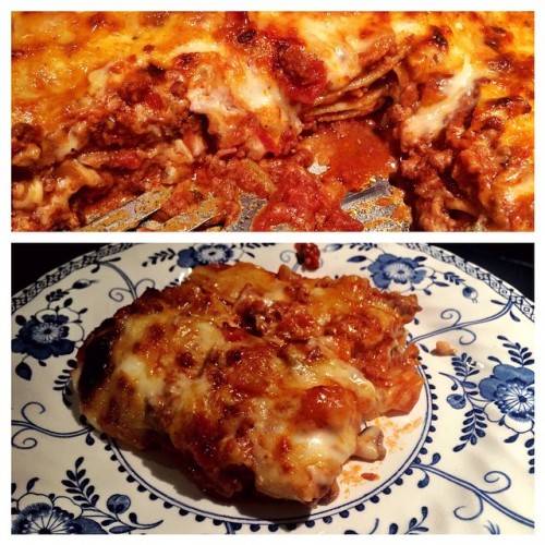 Erik’s 4 (to 10) hour lasagna, made by yours truly in a mere 4.5, and with only a half bottle of wine consumed! Seriously I have dreamt about this lasagna. Thank you to my mom who follows Erik around and writes down how he makes his delicious food!...