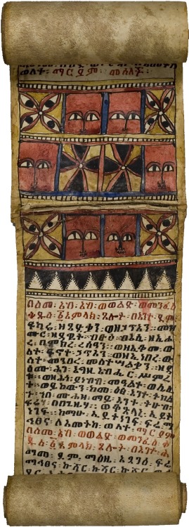 virtual-artifacts:Ethiopian magic scrolls. 1. Magic scroll, Ethiopia, Late 19th century2. Magic scro