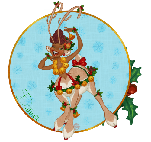 slbtumblng:  savannahalexandraart:    You know Dasher, and Dancer, andPrancer, and Vixen,Comet, and Cupid, andDonner and BlitzenBut do you recallThe most famous reindeer of allRudolph, the red-nosed reindeer!!    I can finally post what I’ve been