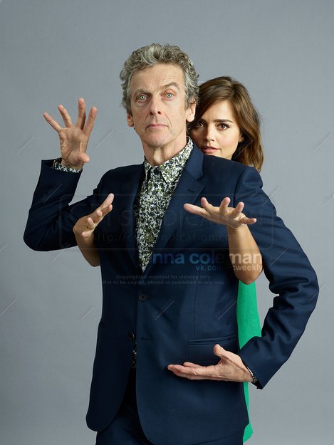 brynabasil:Some newly released photos (outtakes) we haven’t seen of Peter Capaldi and Jenna Coleman 