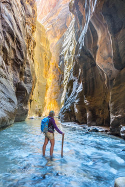 travelgurus:               Hiking in the Narrows of Zion by Moritz Wolf              Travel Gurus - Follow for more Nature Photographies!  