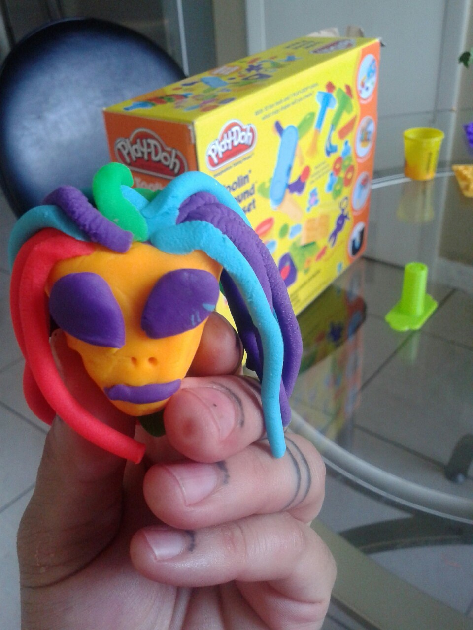 I made a dreadie play doh alien for my nephew.