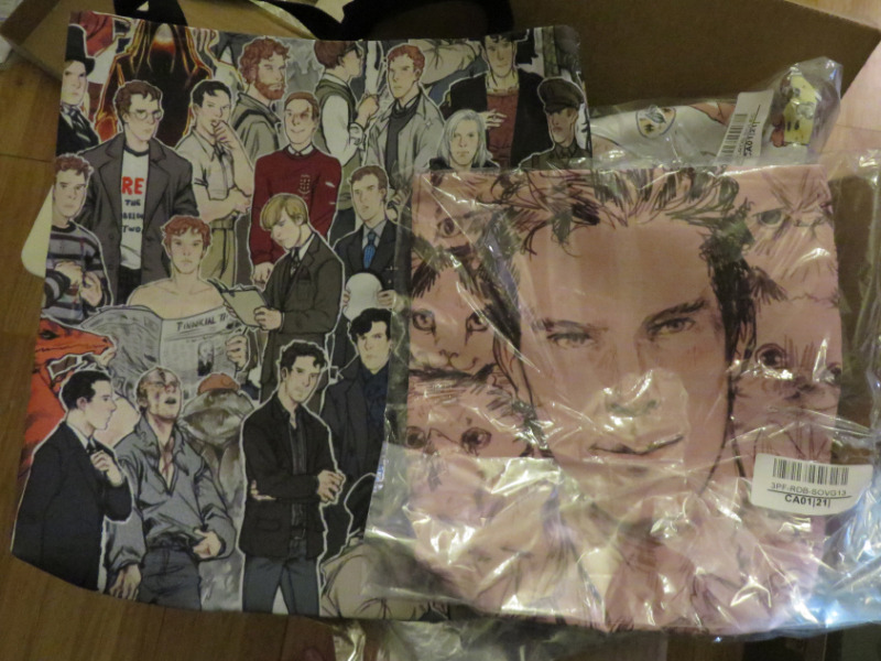 I ordered some of my own tote designs from RedBubble, some for myself but mostly