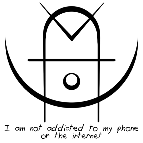sigilathenaeum:“I am not addicted to my phone or the internet” sigil @my-broken-resolve