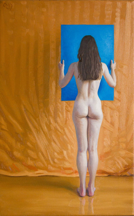 youcannottakeitwithyou:Owen Claxton (British, http://owenclaxton.weebly.com/)Nude with Blue Board