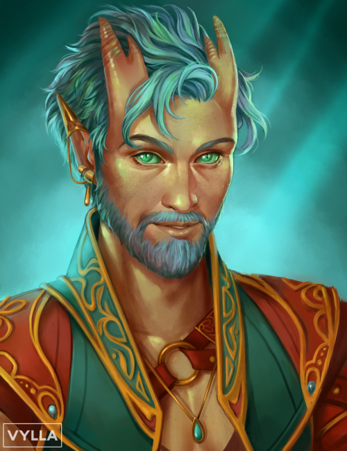 Two portrait commissions I’ve done this month, they are an Aquatic Elf/Tielfing and Aasimar Paladin!