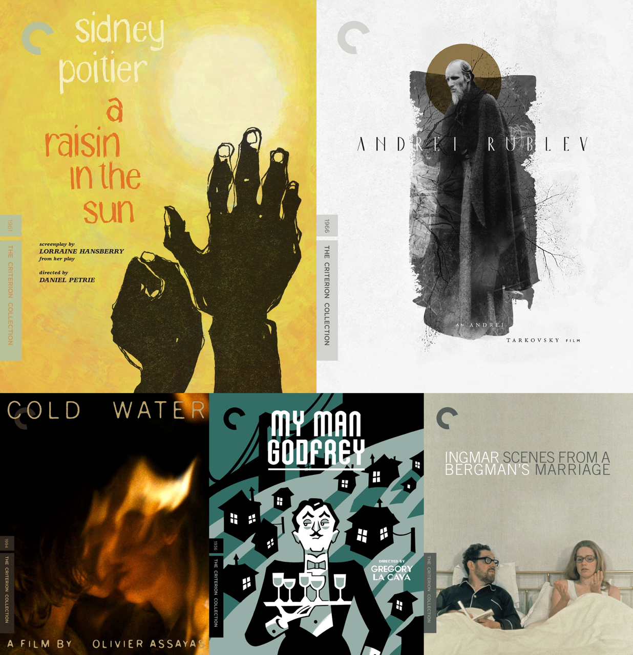 The September 2018 Criterion Collection Line-up On September 4th
• Scenes from a Marriage (1973)
On September 11th
• Cold Water (1994)
On September 18th
• My Man Godfrey (1936)
On September 25th
• A Raisin in the Sun (1961)
• Andrei Rublev (1966)