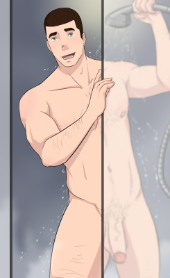 p2ndcumming:  nocoe-pron:  I felt like doing a proper drawing than the usual sketches I do, so enjoy Deacon taking a shower.  Vote 4 Pedro 