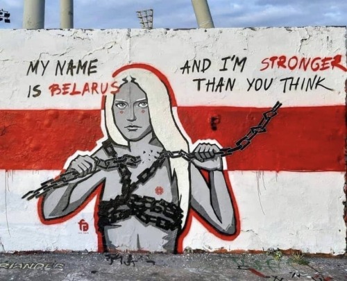 “My name is Belarus, and I’m stronger than you think” Mural in Berlin supporting t