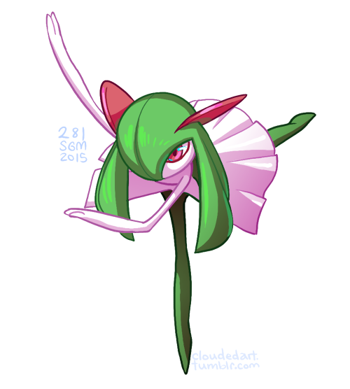 cloudedart:  → 280, 281, 280  / 386 | blog post with contest for stickers!  This is the Gardevoir image I used to create the art walkthrough for the blog!