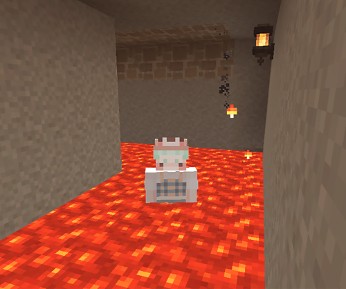 swimming in lava on @mochimines