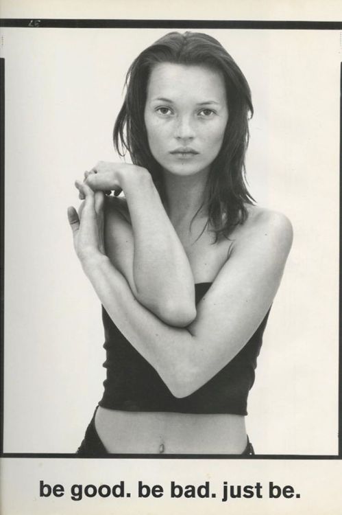 Kate Moss photographed by Richard Avedon for Calvin Klein in i-D Magazine The Outlook Issue, no. 163