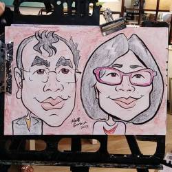 At Setting the Space doing caricatures! 