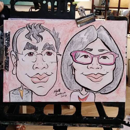 At Setting the Space doing caricatures!  #artistsontumblr #artistsoninstagram #art #drawing #caricaturist #caricature #caricatures #grandopening #capecod #falmouth #settingthespace (at Falmouth, Massachusetts)